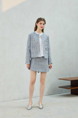 CHERISH TWEED SKIRT PANTS / SKY BLUE