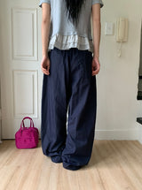 [unisex] Hippie Pintuck String Parachute Wide Banding Pants