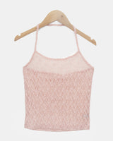 Ruex Flower Lace Halter Sleeveless Top