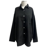  Classic Silket Boxy Soft Pocket Long Sleeve Shirt (3 Colors)