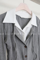 Miu Shirt Layered Cardigan