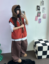 FLEECE-PICKABLE❤HARDY CIRCLE LINE BALLOON LONG SWEAT PANTS🤎🩶🖤3COLOR