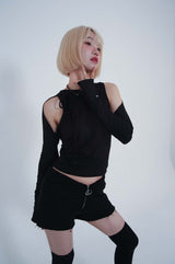 ネックストラップTシャツ_DOT WHITE