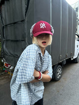 BiBi WASHING CHECKERED HALF-SHIRT