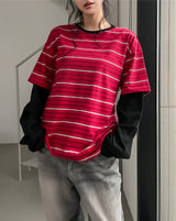 キンダー マルチストライプ レイヤード ロングスリーブ