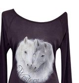 Pony Printing One Shoulder Long Sleeve