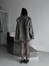 dual shade faux fur jacket (2color)