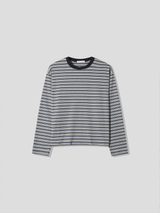 With crop stripe long-sleeve tee