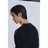 レイヤードウールニットカーディガン(ブラック)