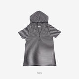 ルナン ストライプ フード付きTシャツ
