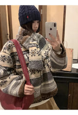 スノーリバーシブルマフラーフリースジップアップ