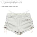 SHIRRING STRING MICROSHORTS_OATMEL