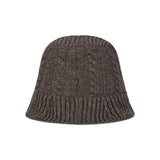 VA Applique Cable Knit Bucket Hat / Brown