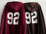 Moco Number Patch Embroidery Overfit Two Way Hooded Zip-Up