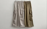 Send-banding two-pocket cargo wide pants
