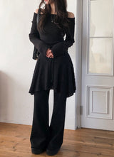 Romantic Warm Off Shoulder Raglan T-Shirt (4color)