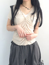 washing ribbon pocket cargo pants