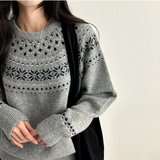 Snowflake Pogeun Nordic Round Knitwear