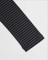 Henry Neck Long Sleeve Stripe Charcoal
