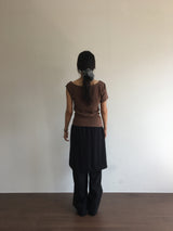 Slit pleated skirt pants (2color)