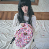 vintage patchwork backpack pink