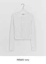 Lengmo Ribbed Round Crop Cardigan