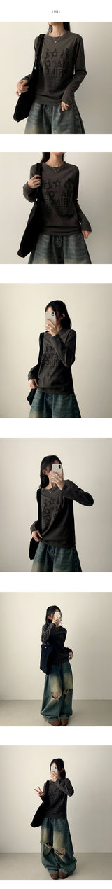 Gron Vintage Lettering Long Sleeve Tee
