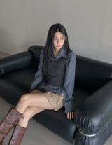 Geek Chic Big Collar Stripe Shirt