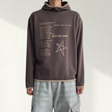Devi Star Lettering High-Neck Color-Block Hoodie (3 colors)