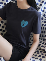 ハートロゴTシャツ - ディープネイビー