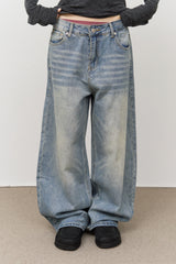 Mint Brushed Wide Denim