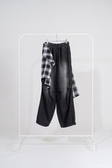 キレンチェックスカートレイヤードデニム