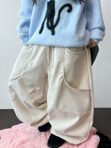 ドイングツーポケットフリースバルーンワイドパンツ🖤🤎 4カラー