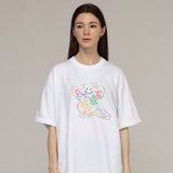 [UNISEX] Rainbow Big Cloud Bear Smile Short Sleeve T-shirt