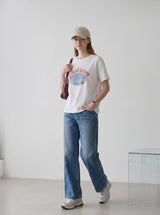 Mozz Crack Print Short Sleeve T-shirt