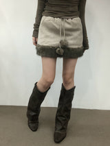 Soft Fur Brown Sweat Skirt