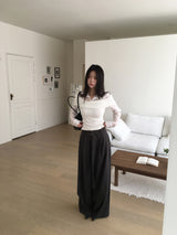Contour belted wide slacks