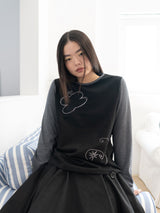 NEEDLEWORK LONG SLEEVE T (BLACK)