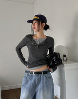 Molly Layered Button Long Sleeve