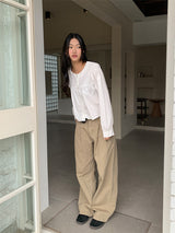 PLAIN WASHED PINTUCK PANTS (2C)