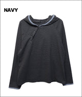 Kikole button stripe hoodie