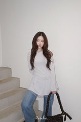 トレンディーレースフリルスリーブシャーリングTシャツ