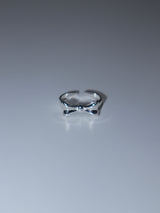 925silver Glossy ribbon silver ring