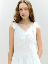 TIE RIBBON SLEEVELESS ONEPIECE IVORY