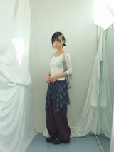 Misty Checkered Layered Skirt