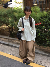 [unisex] ハビンジバルーンストリングコットンバンドパンツ