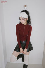 レザープリーツパンツミニスカート