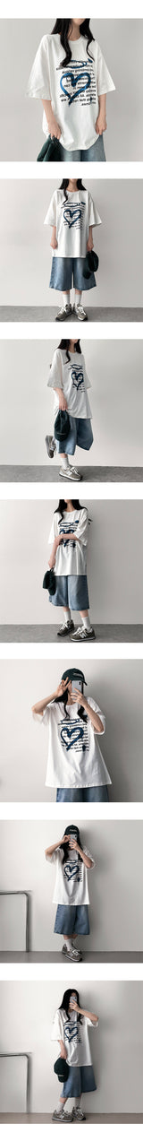 Ous レタリング スケッチ ボックスフィット 半袖 Tシャツ