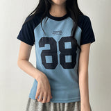 インフォカラーラグランナンバーショートスリーブTシャツ
