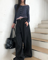 Peuang Lace Frill  See-Through V-Neck Long Sleeve Cardigan